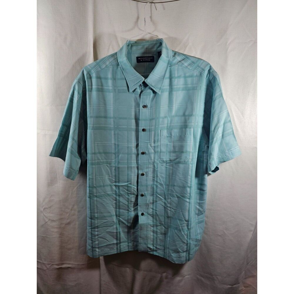 Roundtree & Yorke Button Down Green Shirt Mens Sz XL